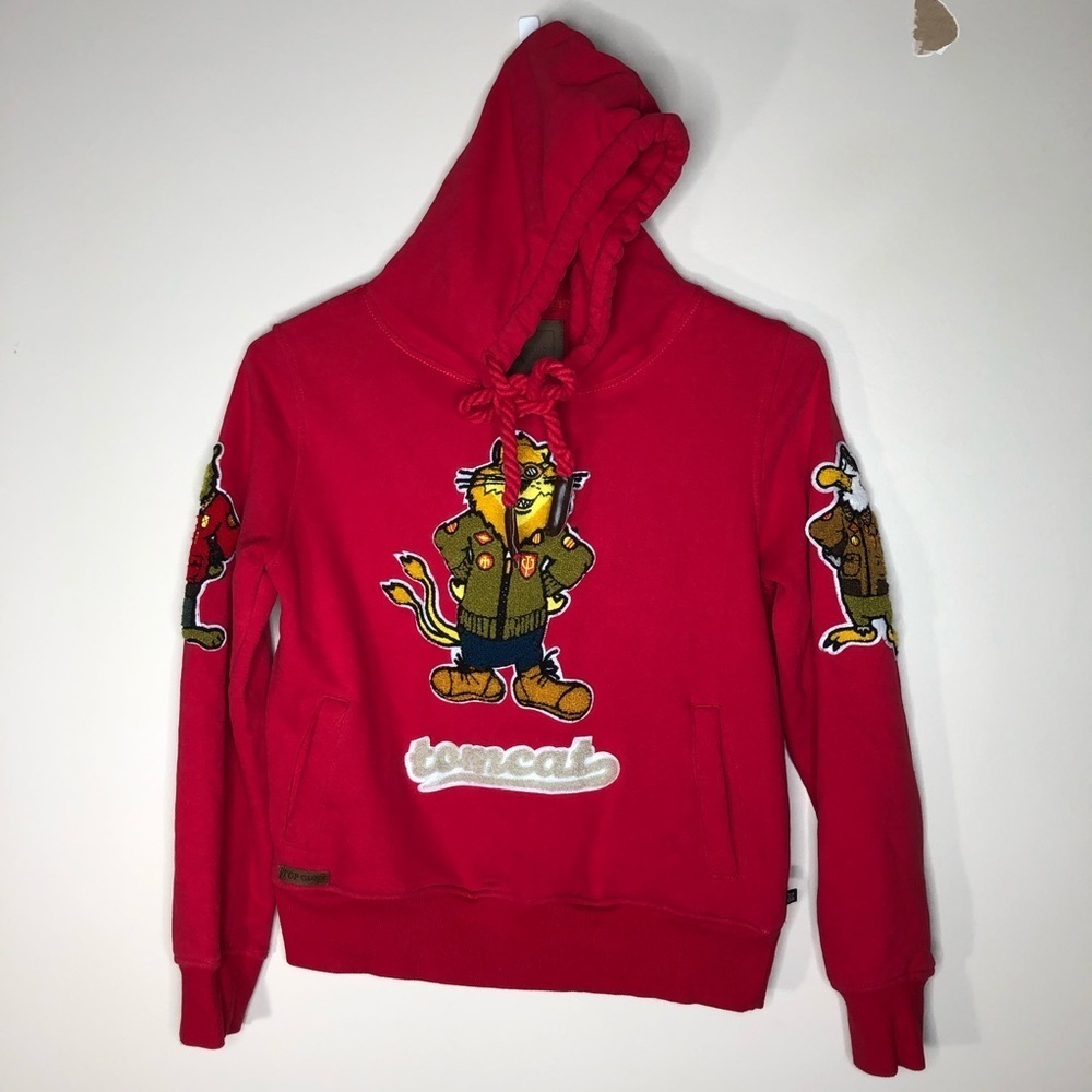 Top Gun ‘An American Icon’ Tomcat By’s Red Pull Over Hoodie SZ M.
